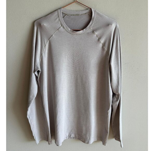 Lululemon Mens Round Neck Metal Vent Tech Sweater Light Gray Size Large - Picture 1 of 9
